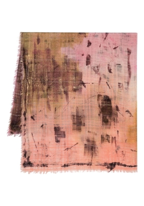 Faliero Sarti plaid-check frayed scarf - Pink