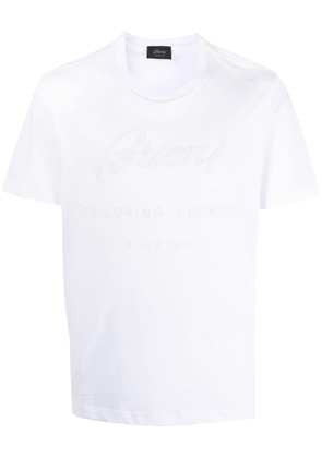 Brioni logo-appliqué cotton T-shirt - White