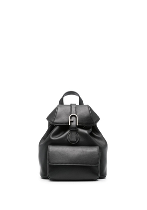 Furla logo-buckle leather backpack - Black