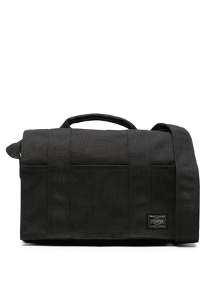 Porter-Yoshida & Co. Smoky logo-patch messenger bag - Black