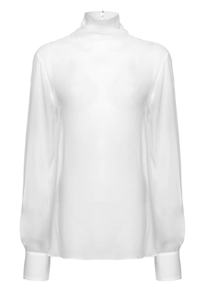 PINKO high-neck long-sleeve shirt - White