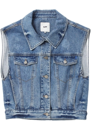 SJYP sleeveless cropped denim jacket - Blue