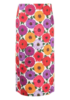 La DoubleJ Zinnie floral-print pencil skirt - Pink