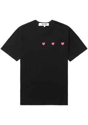 Comme Des Garçons Play Triple Hearts cotton T-shirt - Black