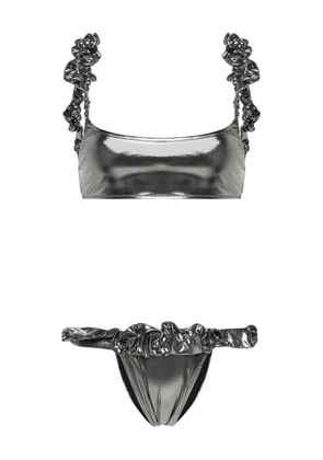 PARAMIDONNA Mimi metallic-finish bikini set - Silver
