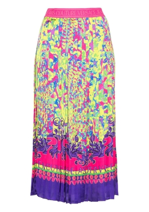 Versace Jeans Couture abstract-print midi skirt - Pink