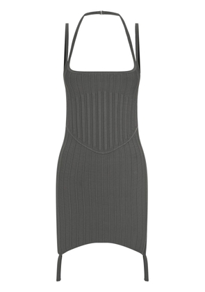 Dion Lee ribbed-knit corset mini dress - Grey