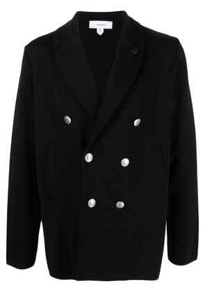 Lardini double-breasted wool blazer - Black
