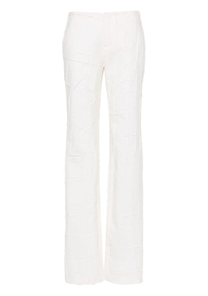 Blumarine crinkled straight-leg trousers - Neutrals
