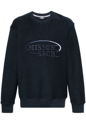 Missoni logo-embroidered brushed-cotton sweatshirt - Blue