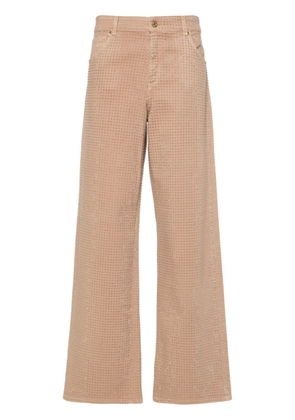 Blumarine crystal-embellished straight trousers - Brown