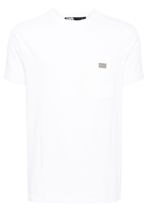 Karl Lagerfeld logo-plaque cotton T-shirt - White