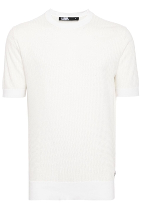 Karl Lagerfeld logo-appliqué knitted top - White