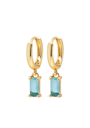 Nialaya Jewelry sterling silver zirconia-charm huggie earrings - Blue