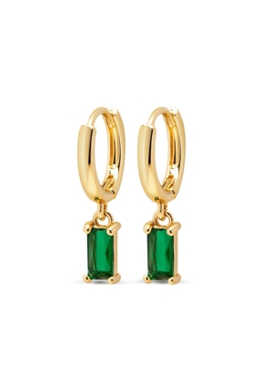 Nialaya Jewelry sterling silver zirconia-charm huggie earrings - Green