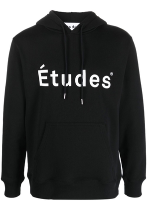 Etudes logo-print detail hoodie - Black