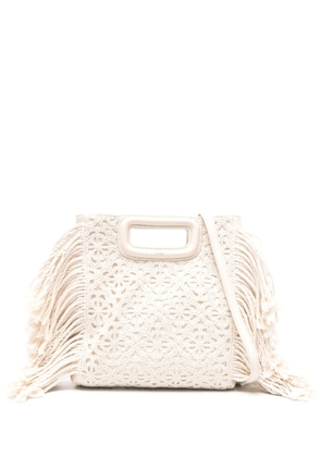 Maje fringed panelled tote bag - Neutrals