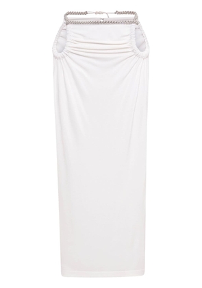 Dion Lee barball-rope jersey midi skirt - White