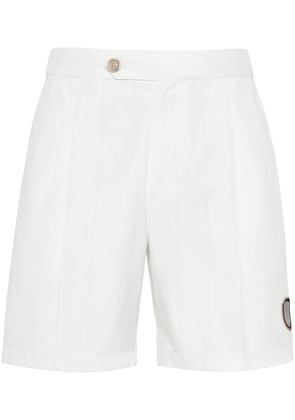 Brunello Cucinelli logo-appliqué tailored shorts - White