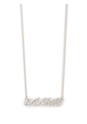 AMBUSH logo-lettering crystal-embellished necklace - Silver