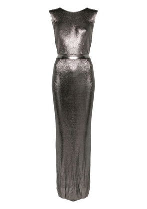Elisabetta Franchi metallic-finish knitted maxi dress - Silver