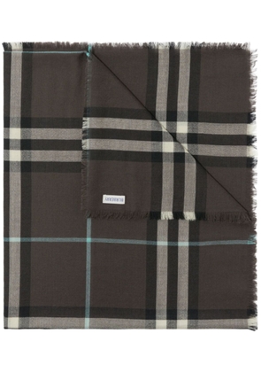 Burberry checked wool scarf - Brown