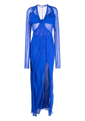 Rachel Gilbert Quinn semi-sheer maxi dress - Blue