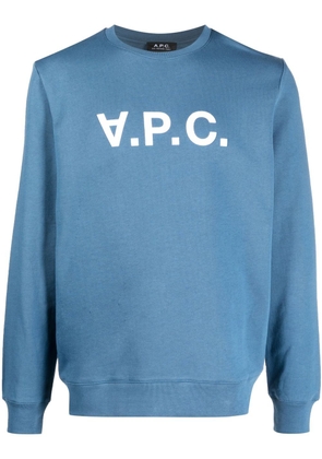 A.P.C. logo-print sweatshirt - Blue