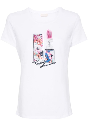 LIU JO lipstick-print cotton T-shirt - White