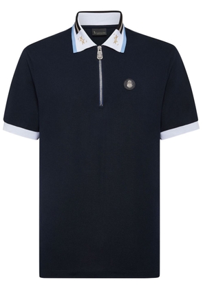 Billionaire crest-plaque cotton polo shirt - Blue