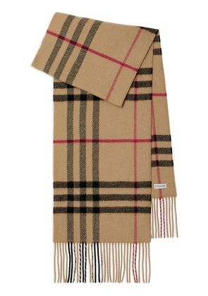 Burberry checked fringed-edge scarf - Neutrals