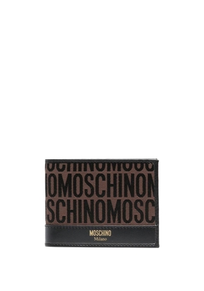 Moschino monogram logo stamp bi-fold wallet - Brown