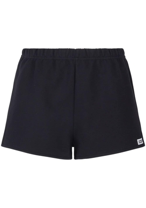 Gcds slogan-print fleece shorts - Black
