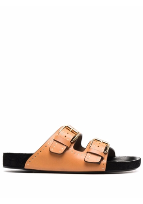 ISABEL MARANT buckle design slip-on sandals - Brown