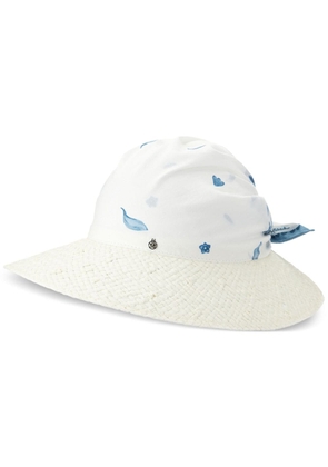 Maison Michel Linette floral-print visor hat - White