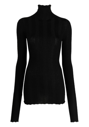 Sportmax high-neck wide-ribbed top - Black