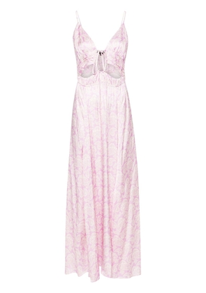Maje paisley-print satin maxi dress - Pink