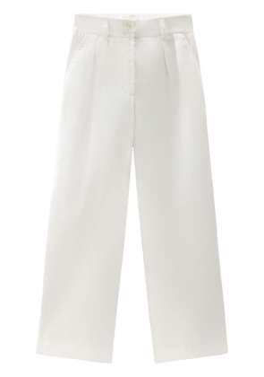 Woolrich pleat-detailing cotton trousers - White