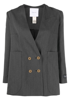 Patou double-breasted stretch-wool blazer - Grey