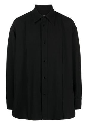 MM6 Maison Margiela inverted-pleat long-sleeved shirt - Black
