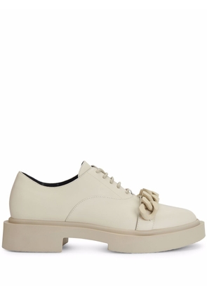 Giuseppe Zanotti Adric chain-trim lace-up shoes - White