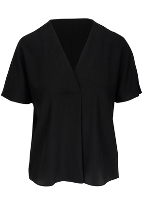 Vince V-neck pleat-detailing blouse - Black