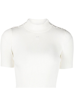 Courrèges ribbed-knit cropped top - White