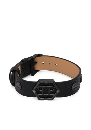 Philipp Plein Hexagon logo-plaque bracelet - Black