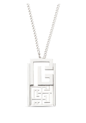 Balmain 18kt white gold Labyrinth Frieze pendant necklace - Silver