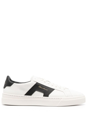 Santoni leather low-top sneakers - White