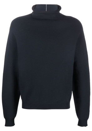 There Was One fisherman-knit mock-neck jumper - Blue