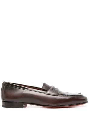 Santoni Figaro leather loafers - Brown