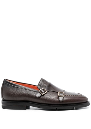 Santoni Dong leather monk shoes - Brown