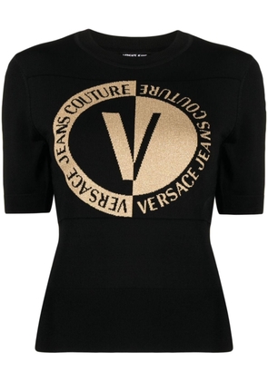 Versace Jeans Couture intarsia-knit logo top - Black